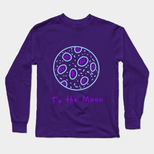 To the Moon, Funny colored planet, Versecism Art Long Sleeve T-Shirt